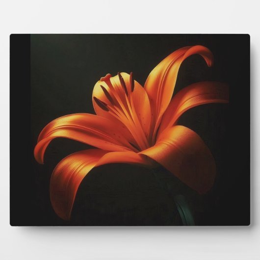 Plaque Photo Lily orange sur noir (Devant)