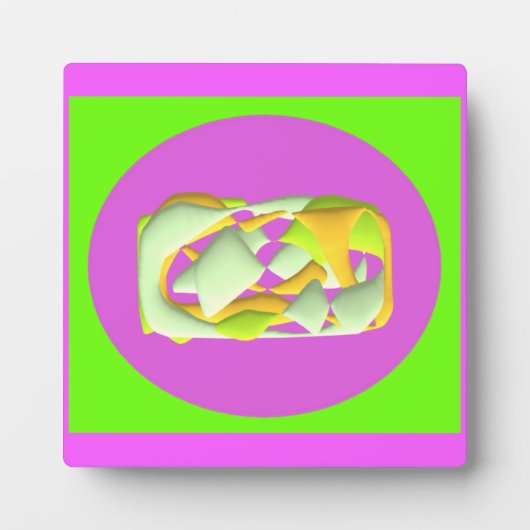 Plaque Photo Lime Vert et violet clair motifs (Devant)