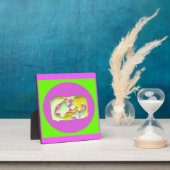 Plaque Photo Lime Vert et violet clair motifs (Insitu)