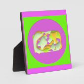 Plaque Photo Lime Vert et violet clair motifs (Recto)