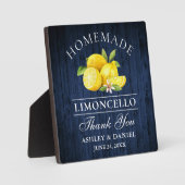 Plaque Photo Limoncello Lemons Blue Wood Imprimer Mariage (Recto)
