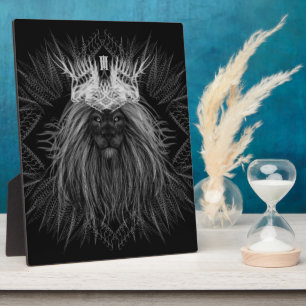 Plaque Photo Lion avec monogramme de couronne