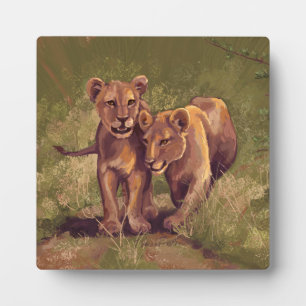 Plaque Photo Lion Cubs