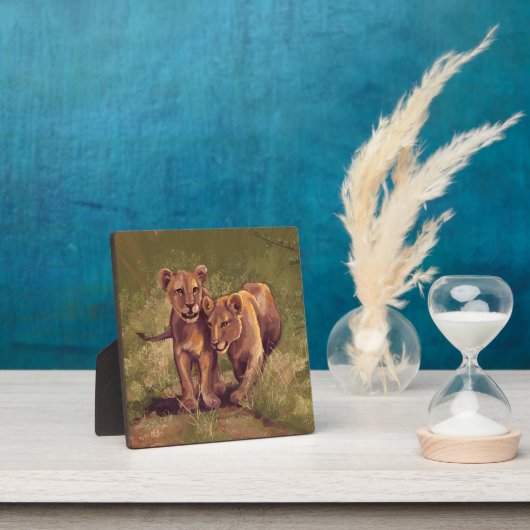 Plaque Photo Lion Cubs (Insitu)