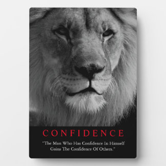 Plaque Photo Lion de confiance noir blanc inspiré
