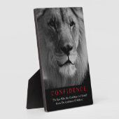 Plaque Photo Lion de confiance noir blanc inspiré (Côté)