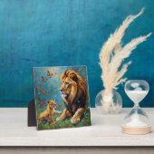 Plaque Photo Lion Et Cub (Insitu)