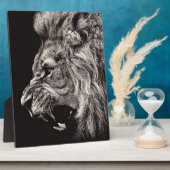 Plaque Photo Lion homme en colère (Côté)