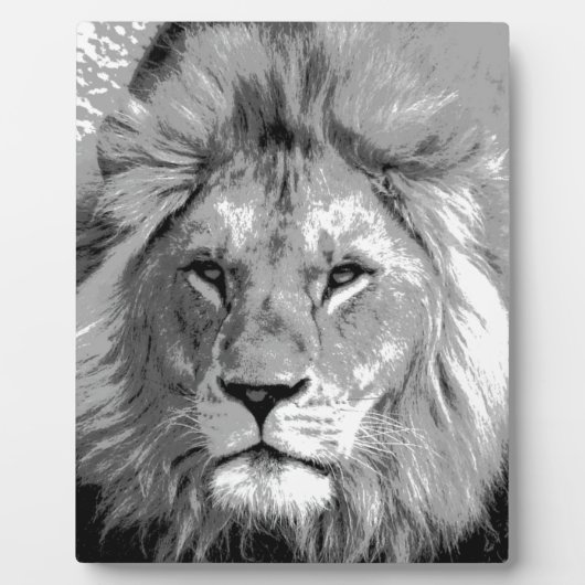 Plaque Photo Lion noir blanc (Devant)
