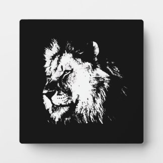 Plaque Photo Lion Noir Blanc - Pop Art Animalier