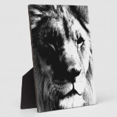 Plaque Photo Lion noir et blanc (Côté)
