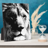 Plaque Photo Lion noir et blanc (Côté)