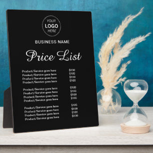 Plaque Photo Liste de prix des services de logos de nom personn