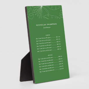 Plaque Photo Liste de prix du service de détail automatique Tro