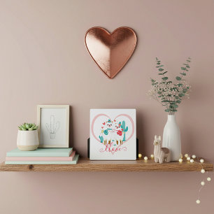 Plaque Photo Llama d'amour 