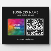 Plaque Photo Logo de l'entreprise Code QR Ici Modèle Horizontal (Devant)