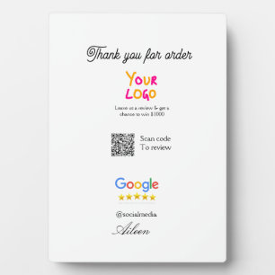 Plaque Photo logo de l'entreprise de revue Google site Web scan