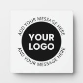 Plaque Photo Logo d'entreprise et texte modifiable blanc et noi (Devant)
