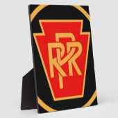 Plaque Photo Logo du chemin de fer de Pennsylvanie, noir et or (Côté)