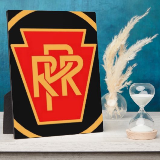 Plaque Photo Logo du chemin de fer de Pennsylvanie, noir et or (Côté)