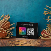 Plaque Photo Logo Entreprise Code QR Modèle noir (Côté)
