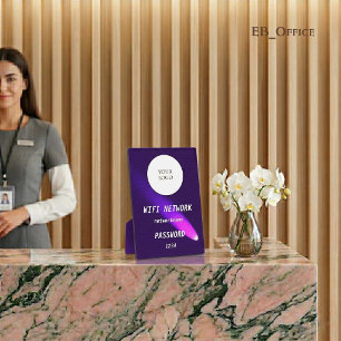 Plaque Photo Logo personnalisé d'affaires en cuir violet de lux