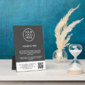 Plaque Photo Logo professionnel gris personnalisé Code QR (Côté)