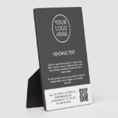 Plaque Photo Logo professionnel gris personnalisé Code QR (Côté)