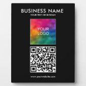 Plaque Photo Logo professionnel personnalisable Slogan QR Code  (Devant)