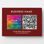 Plaque Photo Logo professionnel personnalisé Code QR Modèle rou (Devant)