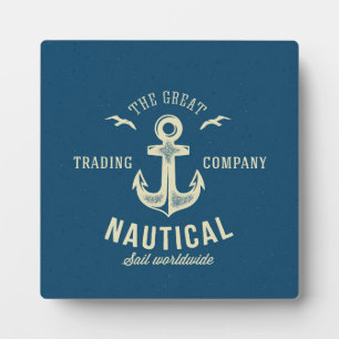 Plaque Photo Logo Rétro Nautique