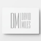 Plaque Photo Logo Stylish Minimal & Modern Grey Initiales & Nom (Devant)