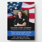 Plaque Photo Loi sur le Mémorial des agents de police Exécution (Devant)