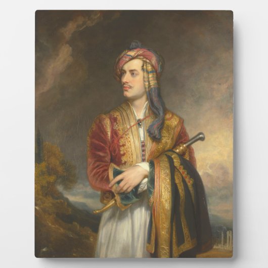 Plaque Photo Lord Byron En Robe Albanaise Pendant La Guerre Gre (Devant)