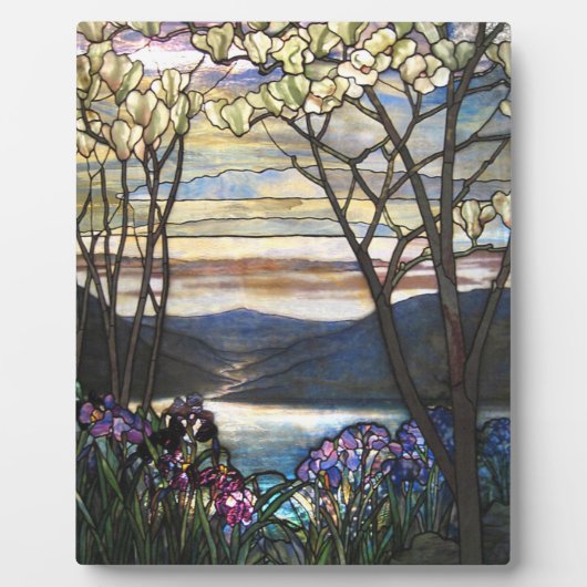 Plaque Photo Louis Comfort Tiffany - Vitrail 4 Magnolias (Devant)