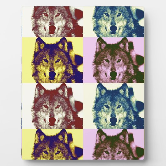 Plaque Photo Loup d'art pop (Devant)