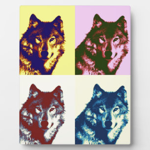 Plaque Photo Loup d'art pop