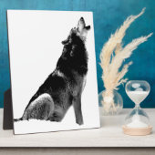 Plaque Photo Loup de Howling blanc noir (Côté)