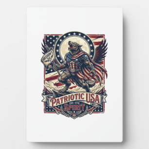 Plaque Photo Loup-garou patriotique Patriote Horreur Monstre Pa
