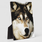 Plaque Photo Loup motivationnel unique (Côté)