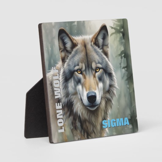 Plaque Photo Loup solitaire masculin de Sigma (Recto)