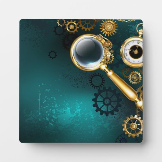 Plaque Photo Loupe en style Steampunk (Devant)