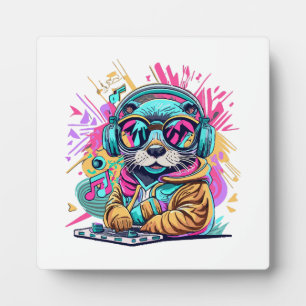 Plaque Photo loutre Dj ambiance 90