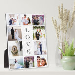 Plaque Photo Love 10 Photo Collage Nouveau marié Mariage<br><div class="desc">Une plaque photo collage pour les jeunes mariés avec un collage photo de 10 de votre jour de mariage,  fiançailles,  lune de miel,  fête de mariée,  groomsmen,  famille,  etc,  et "LOVE" inscrit au milieu dans une élégante typographie.</div>