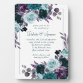Plaque Photo Love Bloom | Turquoise Purple Moody Wreath Keepsak (Devant)