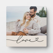 Plaque Photo Love Coeur Script Custom Soft Mariage blanc (Devant)