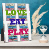Plaque Photo Love Eat Play Hakuna Matata Art Print (Côté)
