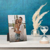 Plaque Photo LOVE Elegant Calligraphy Couple Mariage photo (Côté)