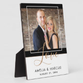 Plaque Photo Love Elegant Script Bride Groom Mariage Keepsaké (Côté)