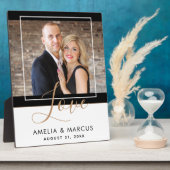 Plaque Photo Love Elegant Script Bride Groom Mariage Keepsaké (Côté)